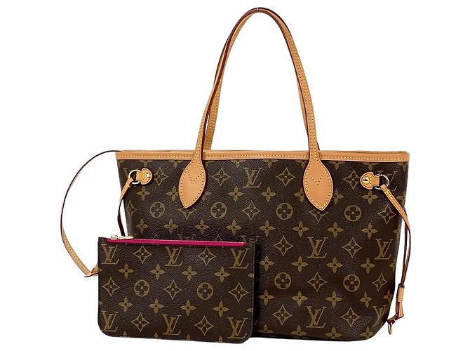 Sac à main cabas Louis Vuitton Neverfull PM Marron Rose
