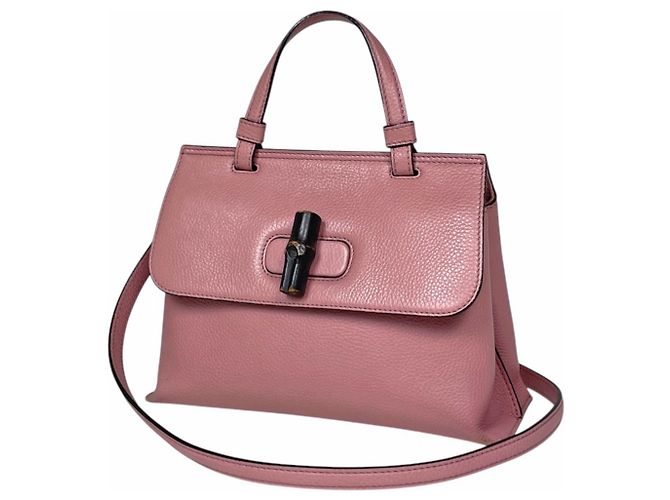 mala de ombro Gucci Bamboo Daily Top Handle Rosa