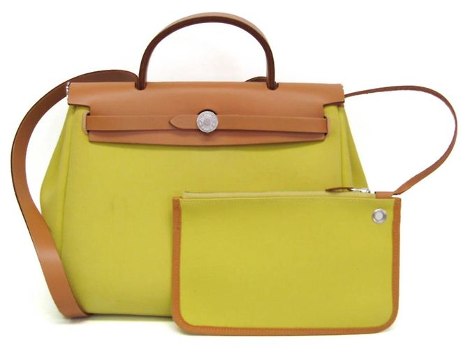 Hermès Bolsa Hermes Her Bag Zip PM Bege Dourado
