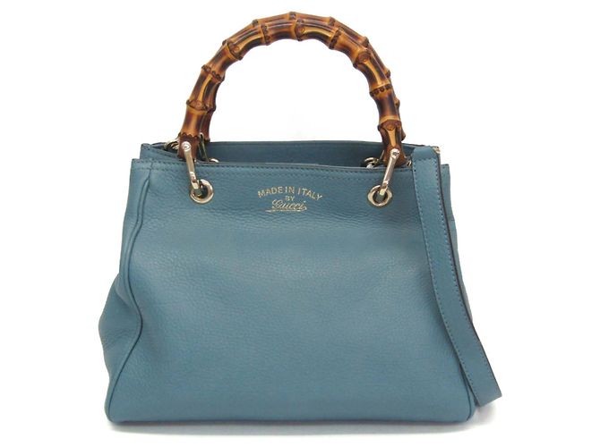 Gucci Bamboo Shopper Small Handtasche Hellblau