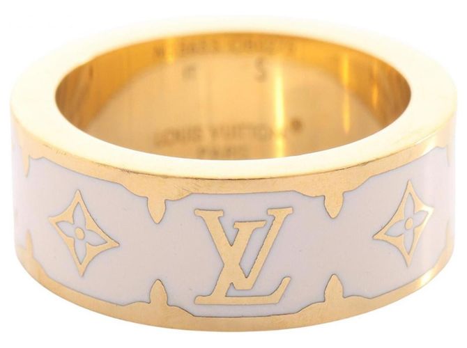 Anello Louis Vuitton Nanogram Blanc D'oro Crudo