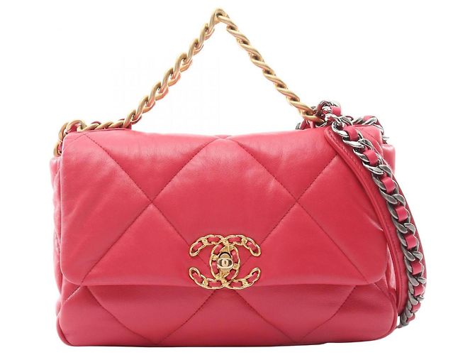 Bolsa de Ombro Chanel 19 Dixneuf Matelassé Rosa