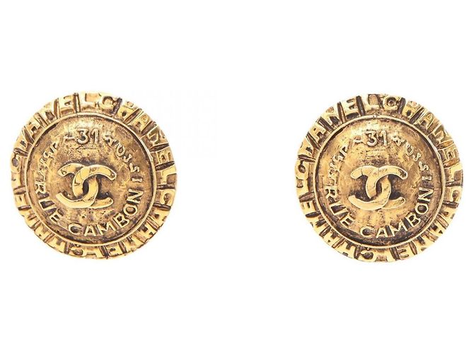 Orecchini a clip Chanel Coco Mark Logo D'oro 