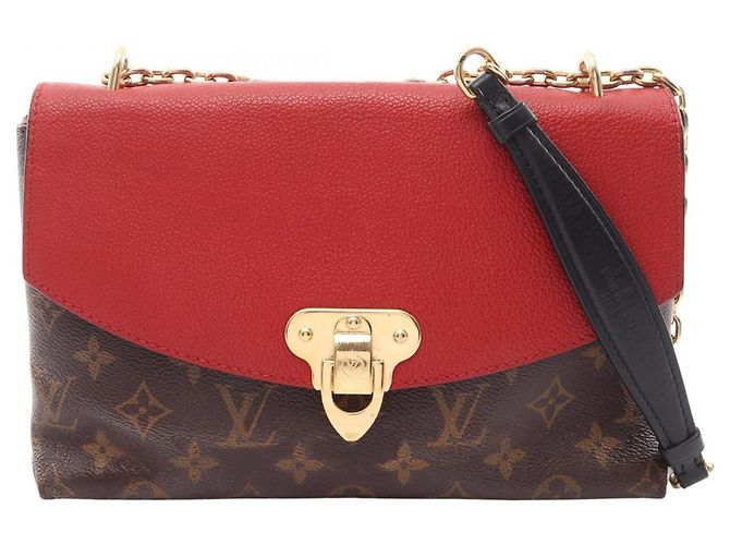 Borsa a tracolla Louis Vuitton Saint Placido Monogram Cerise Marrone Rosso Fuschia Monogramma