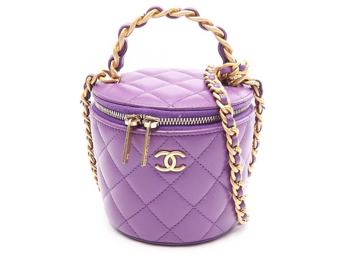 Sac à main 2-Way Chanel Matelassé Small Vanity Violet