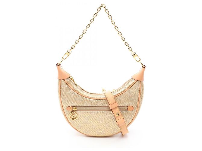 Borsa a tracolla 2 vie Louis Vuitton Loop Monogram in jacquard laminato D'oro