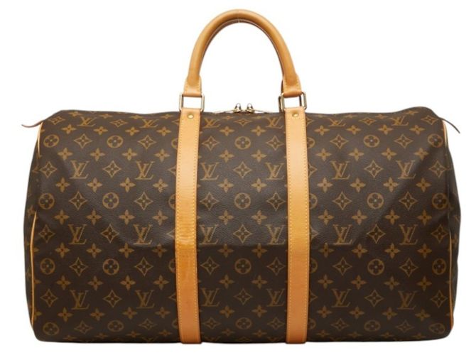 Bolso Boston Louis Vuitton Monogram Keepall 50 Castaño Monograma