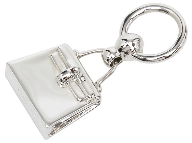 Hermès Mini Kelly Twilly Ring Scarf Argento