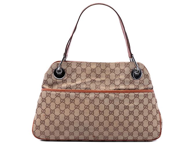 Bolso de hombro Gucci Beige GG Canvas Eclipse