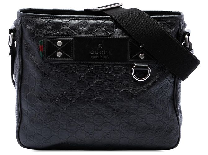 Borsa a tracolla Gucci Black Guccissima Web Nero