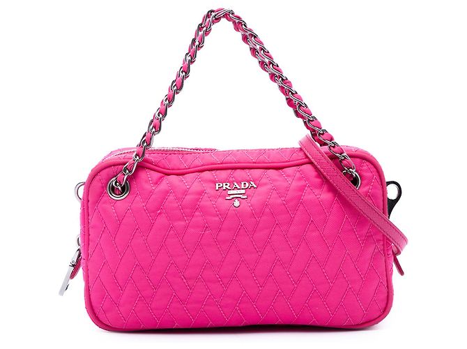 Bolsa Prada Pink Impuntu Tessuto com corrente Rosa