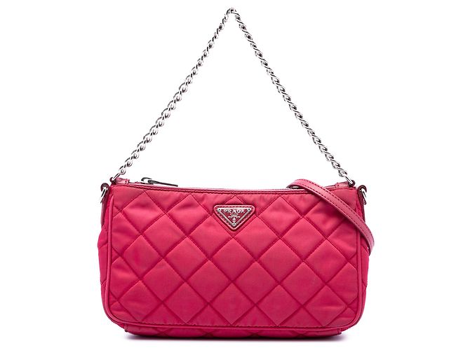 Saffiano Prada Pink Impuntu Tessuto Satchel Handtasche