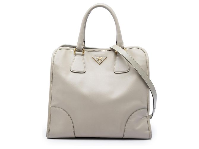 Sac Shopping Prada Gray Saffiano Lux Marron Gris