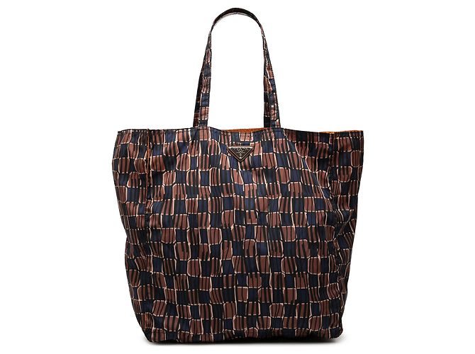 Sac Tote Prada en Tessuto Stampato Marron