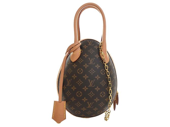 Borsa Egg Louis Vuitton in Monogram marrone e pelle di vitello