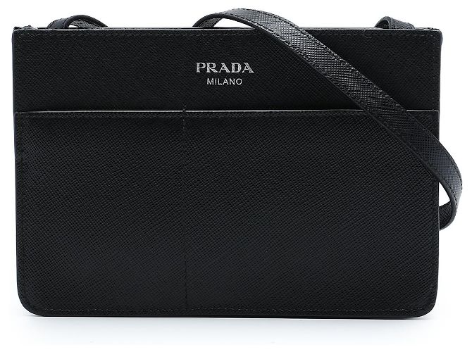 Sac Prada Black Saffiano Soft Bandoliera Noir