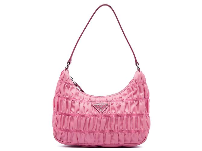 Borsa a tracolla Prada Re Edition in Tessuto Gaufre Rosa