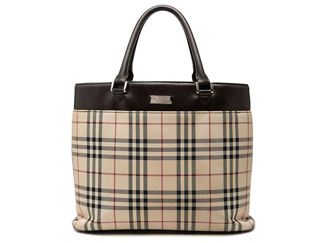 Borsa Tote Burberry Beige House Check Canvas