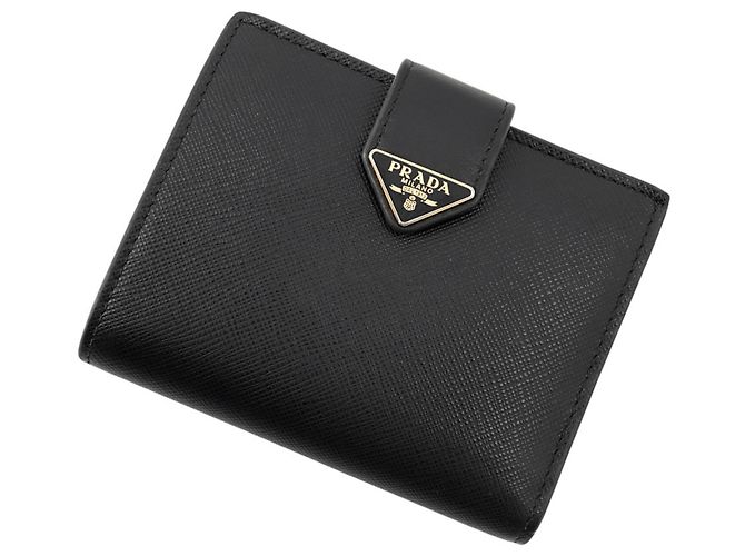 Prada Bi-fold Wallet in Black Saffiano