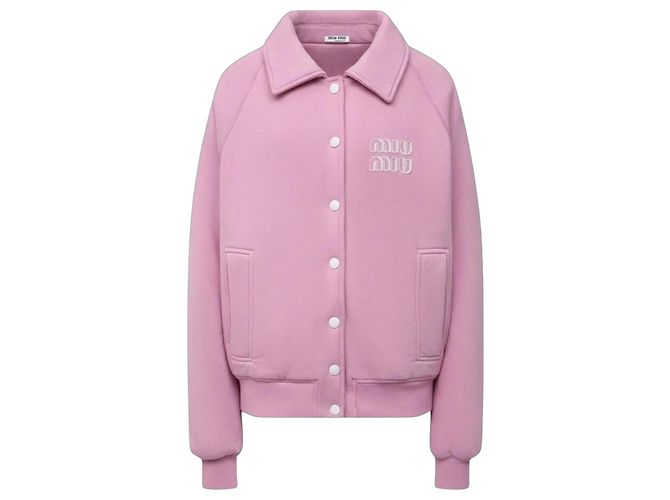 Miu Miu Giacca Baseball Rosa Cotone
