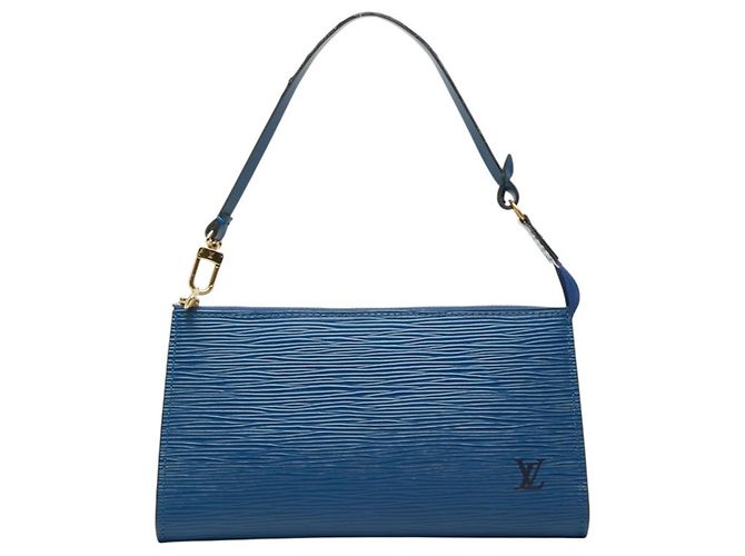 Louis Vuitton Epi Pochette Accessoires Handtasche Blau