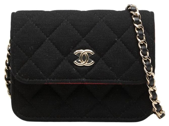 Timeless Borsa a tracolla Chanel Matelassé Coco Mark Mini con catena Nero