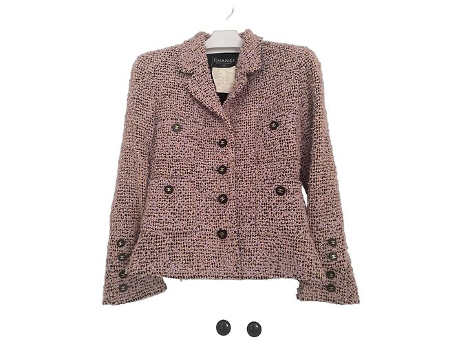 Chanel Pink Tweed Jacket Purple