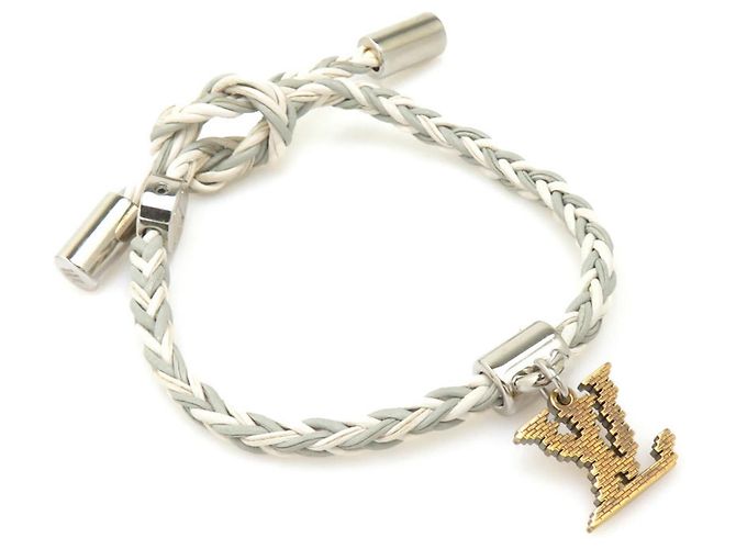 Pulseira Friendship Charm Louis Vuitton Marrom Prata Dourado Fora de branco