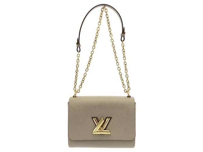 Louis Vuitton Twist MM Shoulder Bag Beige