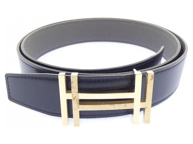 Hermès Hermes H AU CARRE Wendelgürtel Braun Schwarz