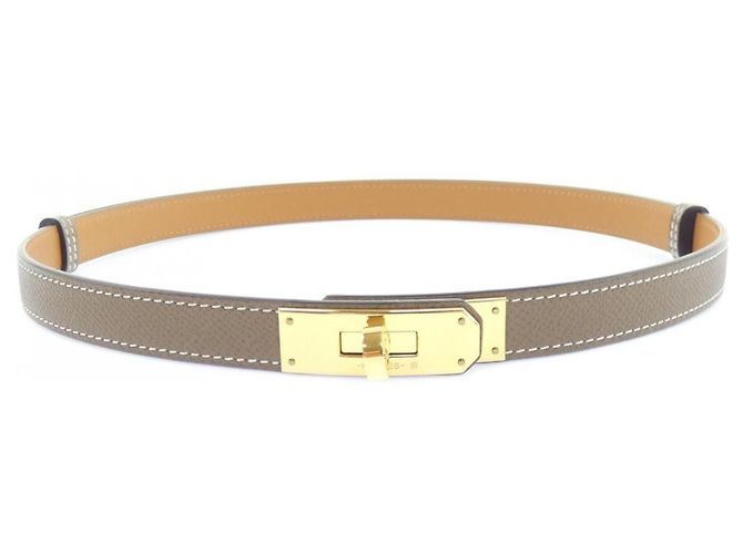 Hermès Cinturón Hermes Kelly 18mm Castaño