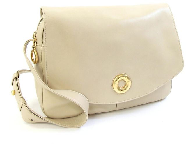 Céline Sac à épaule vintage Celine Beige Jaune