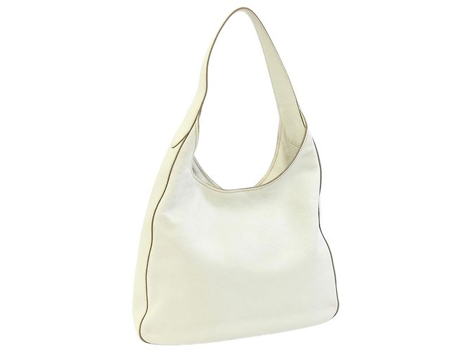 Bolsa de Ombro Prada em Couro Off-White Fora de branco