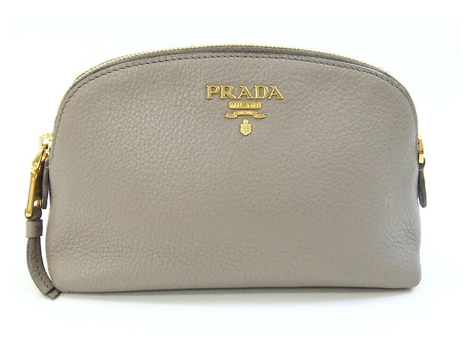 Bolsa de mão em couro cinza Prada Marrom