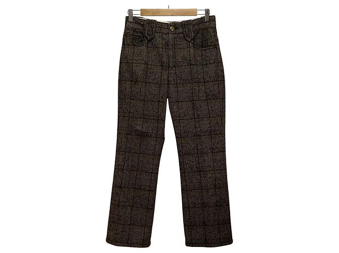 MARC JACOBS Wool Check Slacks Brown