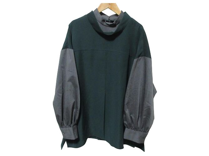 Autre Marque ENFOLD OFF-NECK LAYERED PULLOVER Bluse Grün