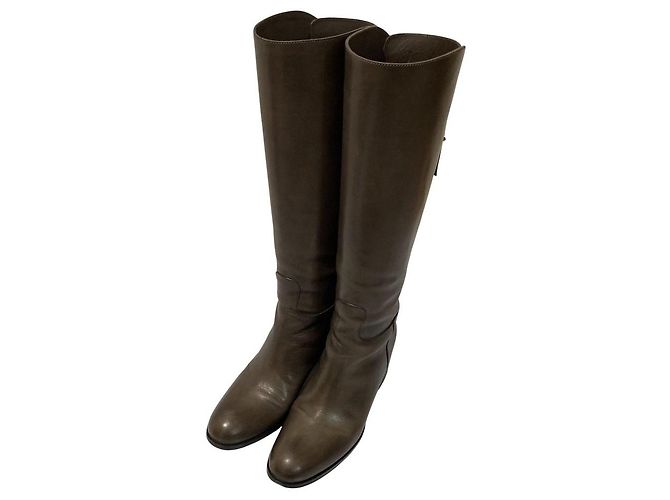 Autre Marque Botas longas de couro Sartore Marrom Preto