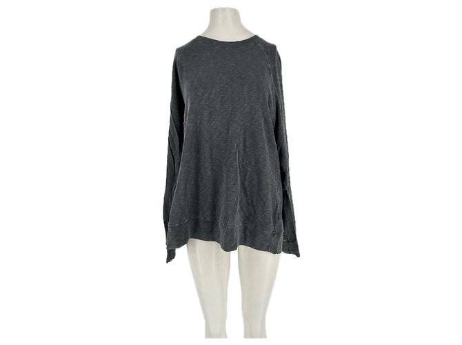 Autre Marque Suéter de algodón gris James Perse Standard Verde 