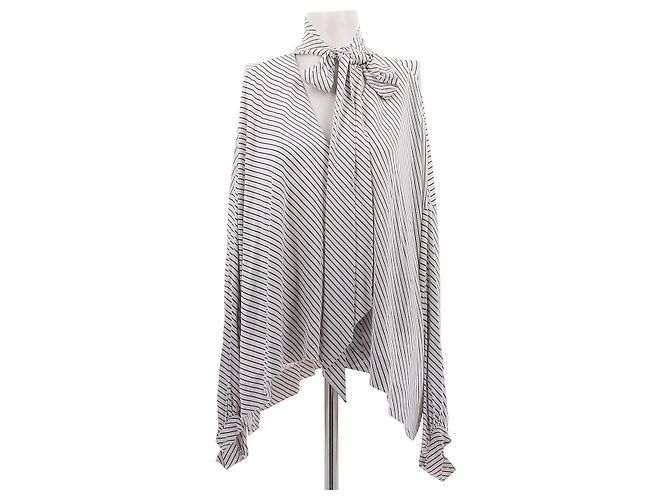 Balenciaga Gestreiftes Jersey-Top Weiß