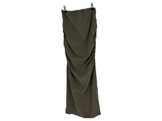 Autre Marque Falda midi de algodón caqui James Perse Standard