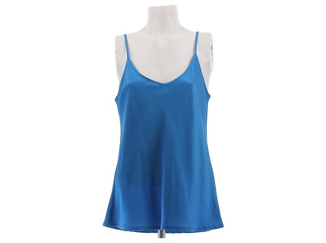 Top de seda satinado azul DMN