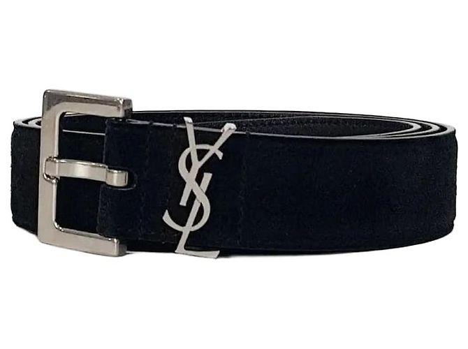 Ceinture Saint Laurent en daim noir