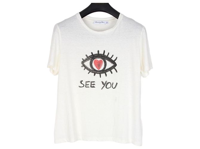 Dior Camiseta de punto de algodón Blanco