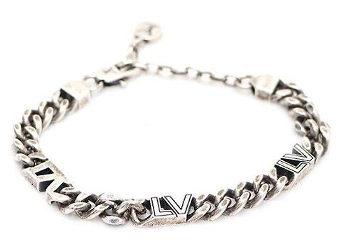 Louis Vuitton Silver Link Chain Bracelet for Men Silvery