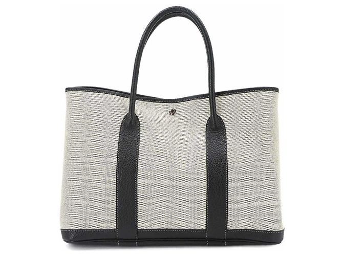 Hermès Sac à main cabas Hermes Garden 36 PM Marron Noir
