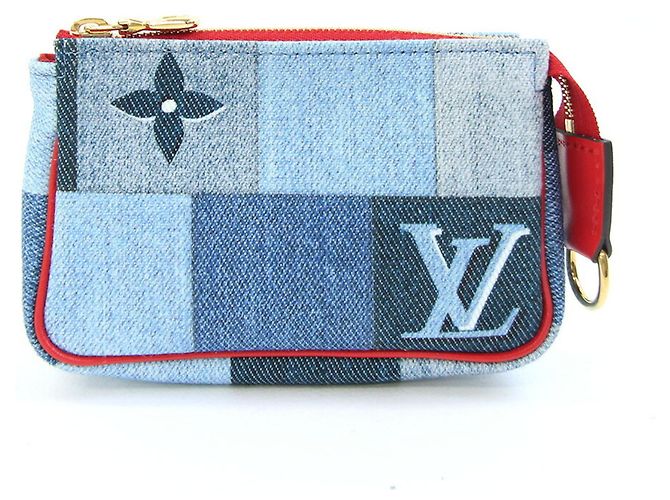 Louis Vuitton Monogram Denim Micro Pochette Accessoires Red Blue