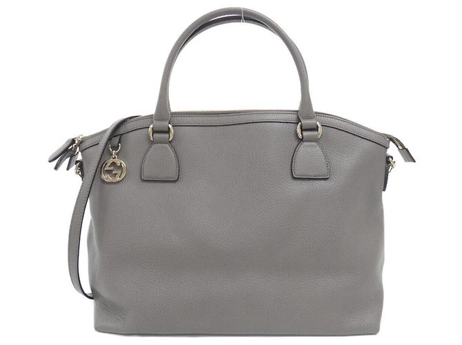 Bolsa de mão Gucci em couro cinza Marrom