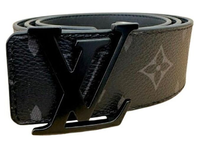 Cinturón de cuero negro Louis Vuitton Monogram Eclipse