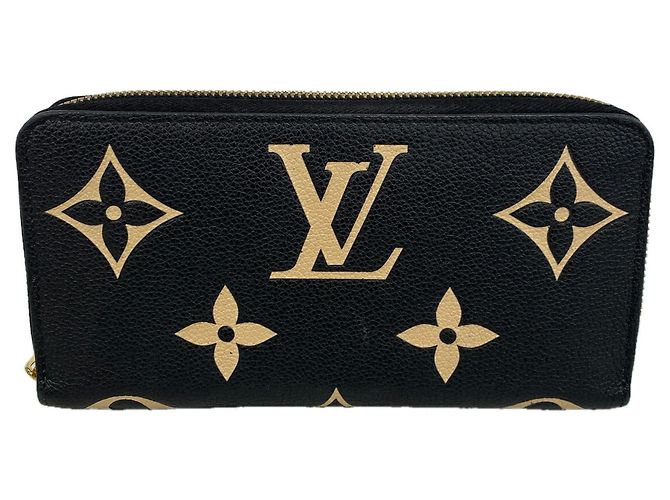 Portafoglio Zippy Louis Vuitton Monogram Empreinte Bicolor Nero Beige