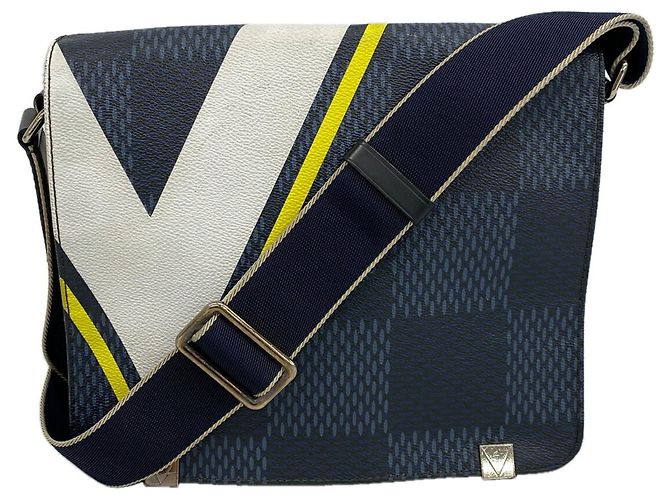 Borsa a tracolla Louis Vuitton Damiera Attitude District MM Blu navy